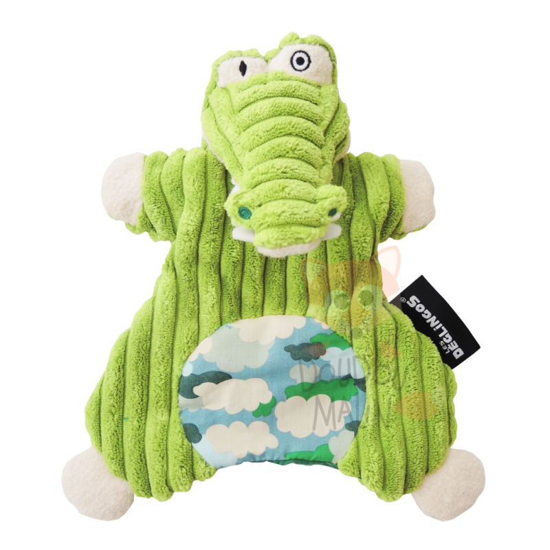 Les déglingos aligatos the alligator puppet green baby conforter 